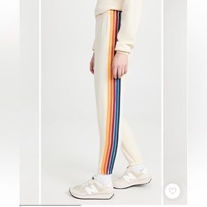 Aviator Nation Five Stripe Sweatpants in Vintage White XS